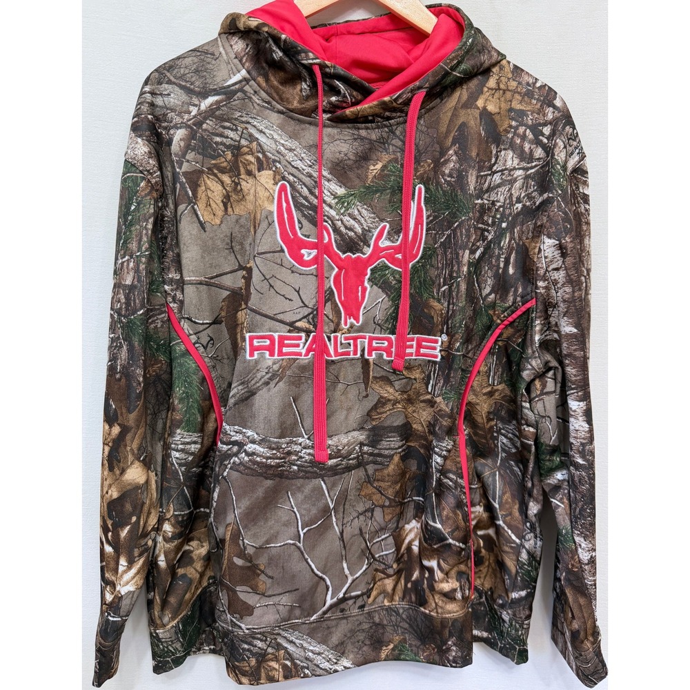 Realtree Camo Hoodie XXL Red Logo Hunting Sweatshirt